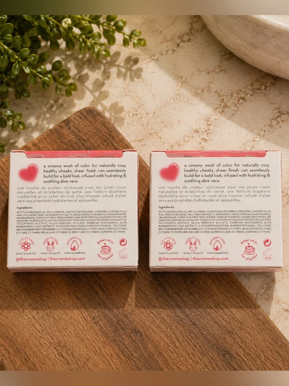 2 Pink Crème Blush Balm - Hydrating Cream Blush